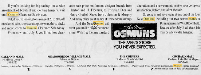 Osmuns Stores - List Of Locations (newer photo)